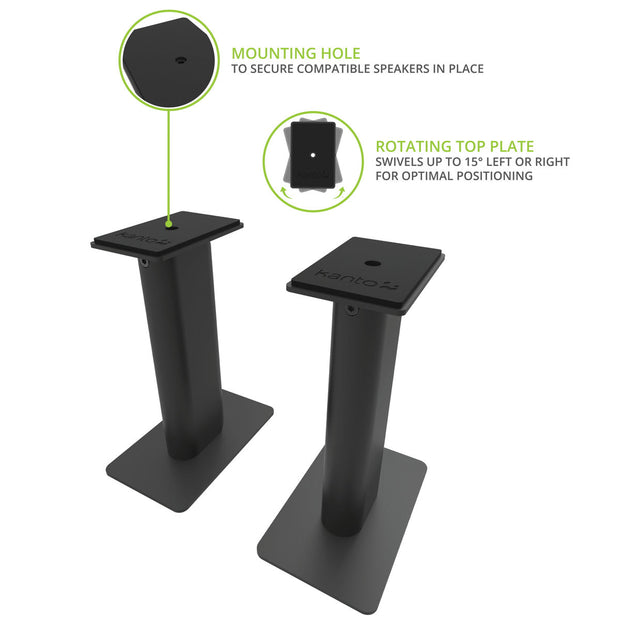 Kanto SP9 Pair - 9" Universal Desktop Speaker Stand, Black