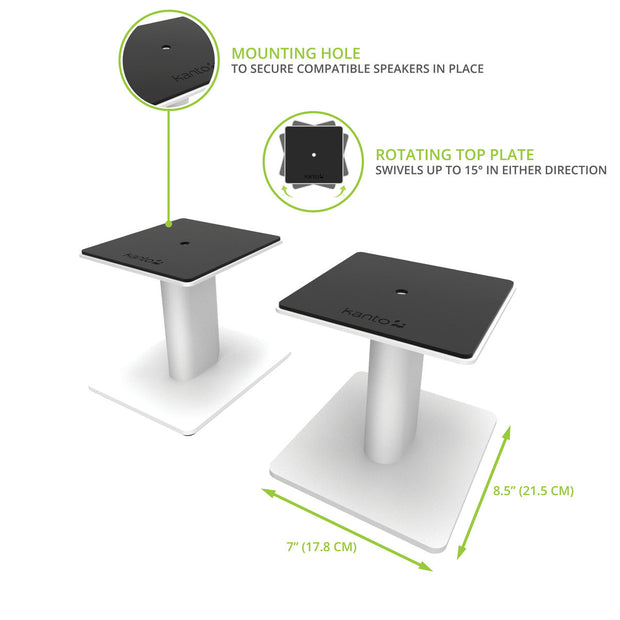 Kanto SP6HDW Pair - 6" Universal Desktop Speaker Stands - White