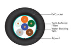 Vertical Cable 6-Fiber Tight Buffer OM3, Plenum, Multimode, Black (1000Ft Spool)