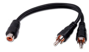 Vanco 2-RCA Male Plugs to RCA Female Jack 