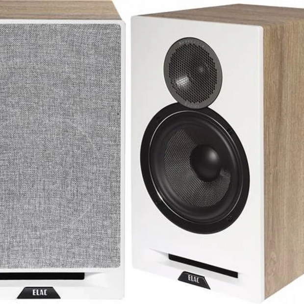 Elac 6.5"Debut Reference Bookshelf Speaker - Oak/White, Pair
