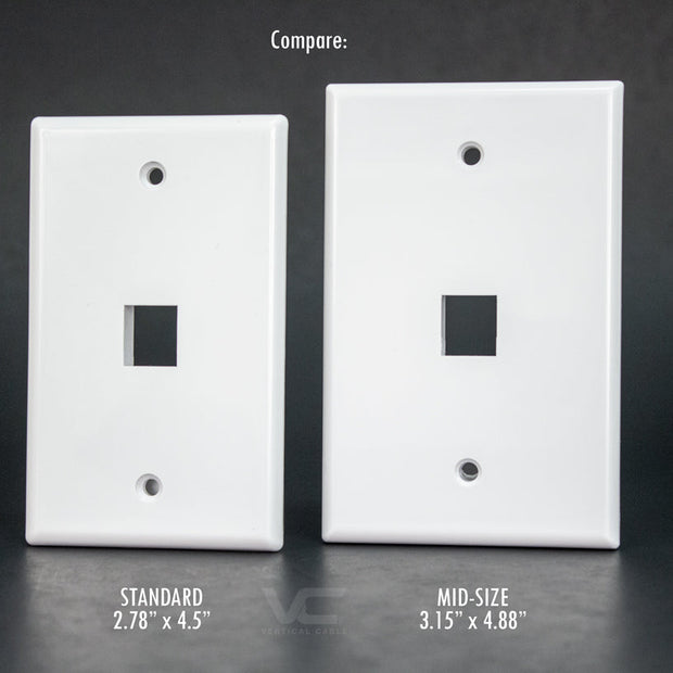 Vertical Cable Mid Size Wall Plate