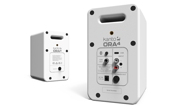 Kanto ORA4MW Powered Reference Speakers with USB-C Input and Bluetooth - White, Pair