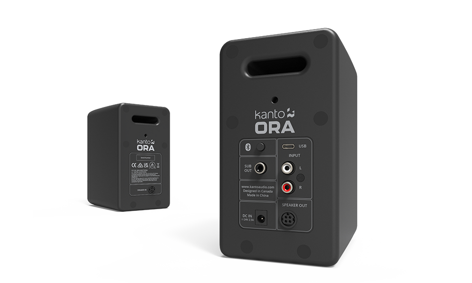 Kanto ORAMB Powered Reference Desktop Speakers with USB-C Input and Bluetooth - Black, Pair