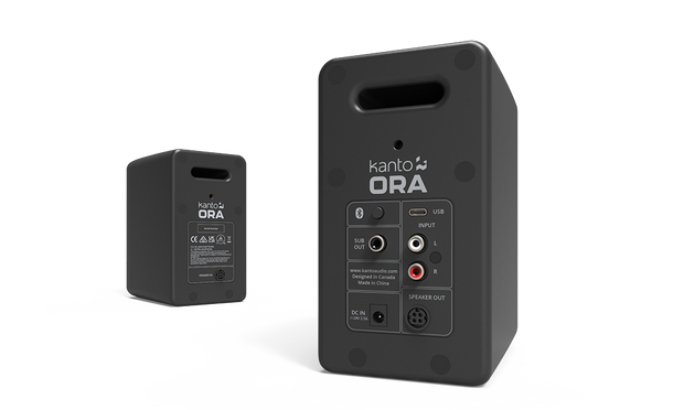 Kanto ORAMB Powered Reference Desktop Speakers with USB-C Input and Bluetooth - Black, Pair