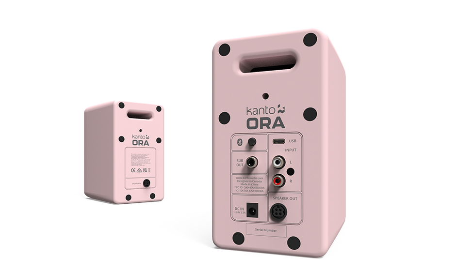 Kanto ORAMP Powered Reference Desktop Speakers with USB-C Input and Bluetooth - Pink, Pair