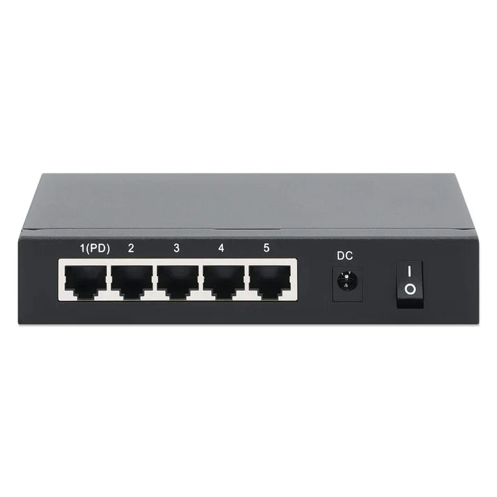 Intellinet 561082 PoE-Powered 5-Port Gigabit Switch with PoE Passthrough