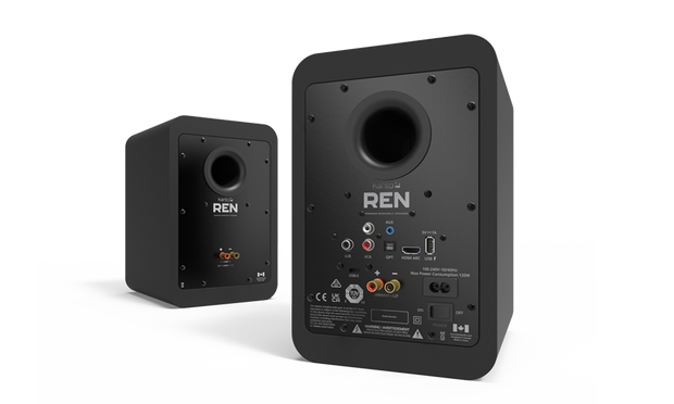 Kanto RENMB 200W Powered Bookshelf Speakers with HDMI ARC, USB-C, and Bluetooth 5.3 - Matte Black, Pair