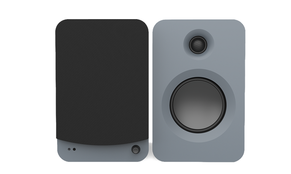 Kanto RENMG 200W Powered Bookshelf Speakers with HDMI ARC, USB-C, and Bluetooth 5.3 - Matte Grey, Pair