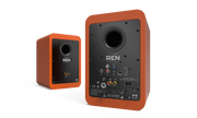 Kanto RENMO 200W Powered Bookshelf Speakers with HDMI ARC, USB-C, and Bluetooth 5.3 - Matte Orange, Pair