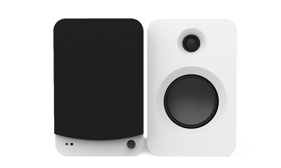 Kanto RENMW 200W Powered Bookshelf Speakers with HDMI ARC, USB-C, and Bluetooth 5.3 - Matte White, Pair