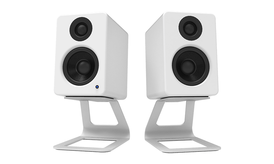Kanto SE2W Elevated Desktop Speaker Stands for Small Speakers - White