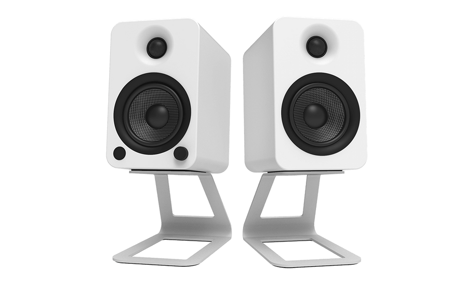Kanto SE4W Elevated Desktop Speaker Stands for Midsize Speakers - White