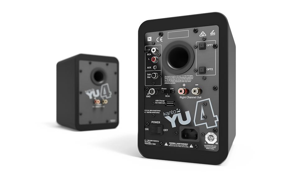 Kanto YU4MB 4" Driver - Powered Speakers with Bluetooth¬ and Phono Preamp - Matte Black