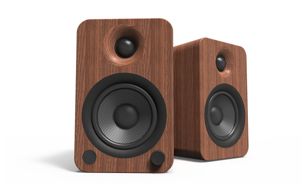 Kanto YU4WALNUT 4" Driver - Powered Speakers with Bluetooth¬ and Phono Preamp - Walnut