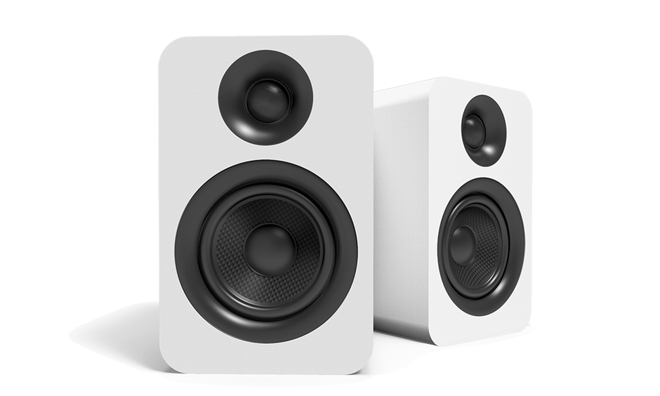 Kanto YUP4W Pair - Passive Speakers with 1" Silk Dome Tweeter and 4" Kevlar Woofer - White